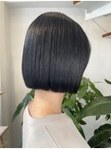 髪質改善 ボブ 暗髪 グレーブラック ◎Aina