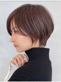 青山髪質改善カラーハンサムショートウルフアッシュグレー30代