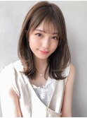 美髪外ハネボブアプリコットオレンジモテ髪前髪結べるボブ