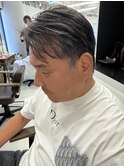 50代40代白髪ぼかしシルバーメッシュバレイヤージュ