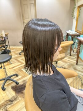 ロンドリゼル 札幌(Lond RiseL) オリーブグレー/前髪/ボブ/マロンベージュ/レイヤーカット/小顔