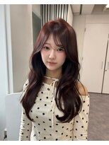 ウィリートーキョー 渋谷(WELLY TOKYO)&nbsp;cherry red × layer cut 韓国ヘア