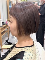グラッシー センター北店(GLASSI)&nbsp;小顔ミニボブ★インナーカラー★ピンクベージュ×ミルクティー