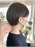 大人ショートカットマッシュショート黒髪ショートボブ前髪あり