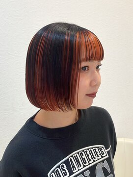 タイドヘア 茨木店(TIDE HAIR) オレンジ×ブラック_アンブレラカラー