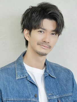 アンフィニー 銀座(ANFINI) ツーブロック爽やか黒髪メンズカットナチュラルアップバング