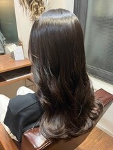ティアトロアンドリミテバイティアトロ(teatro&limite by teatro) ダークブラウン　透明感カラー　艶髪ロング×巻き髪