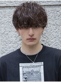 アッシュブラックマッシュパーマウルフカルマパーマ