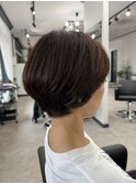 大人可愛いマッシュショートくびレイヤー30代40代丸みショート