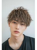 ツイストスパイラルパーマツーブロックメンズマッシュパーマ