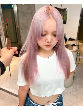 アンドスタイル(&style) ケアブリーチ2回ハイトーンカラー/ペールピンク