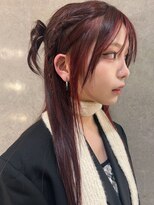 ペレ 梅田(PELE) ホワイトグレージュ/デジタルパーマ/チェリーブラウン