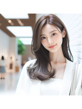 ヘアーズ ベリー 日本橋店(hairs BERRY) ★ブリーチなし小顔ロングレイヤーカットハッシュカットベージュ