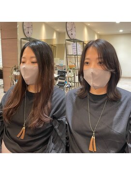 ヘアメイク シュシュ(Hair make chou chou) レイヤーボブ 透明感カラー