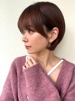 カバーヘア ブリス 大宮西口(COVER HAIR bliss)&nbsp;小顔似合わせカット丸みショートボブ/ミルクティーベージュp大宮