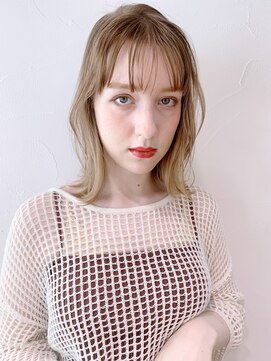 アイティーバイアルバム 藤沢店(IT by ALBUM) ラフ外ハネロブ_カーキグレージュフェザーバング_8647