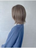 外ハネヘルシースタイルアッシュベージュふんわり丸みカール