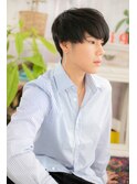 ツーブロックマッシュ黒髪サイドパートショートa1