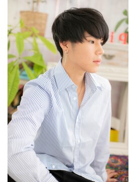 ミック ヘアアンドビューティー 大山店(miq Hair&Beauty) ツーブロックマッシュ黒髪サイドパートショートa1