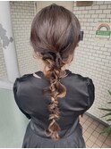 お呼ばれ ニュアンス 編みおろし【アレンジ ヘアセット 立川】