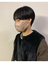 メンズ　韓国風シースルーマッシュ