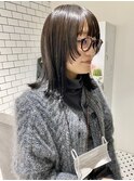 顔まわりカット ミディアムウルフ