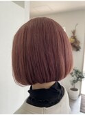 ミニボブ×ハイトーンピンクオレンジ
