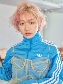 アルバム 銀座(ALBUM GINZA) ふわっとショート_ピンクベージュインナーグレージュ_59424