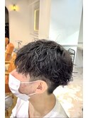 波巻きスパイラルパーマツイストスパイラルパーマメンズマッシュ