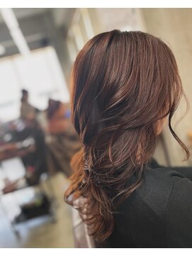 コーラルブラウン×ロングレイヤー