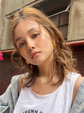 アース 三木店(HAIR & MAKE EARTH) 20代30代40代ダブルカラー透明感毛先パーマ肩ライン外ハネ