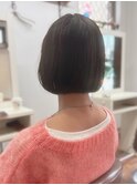 白髪染め白髪ぼかし大人かわいいミディアムショートボブ40代50代