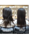 髪質改善ヘアエステ　ロング　白髪染め　30代、４０代、２０代