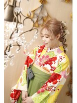 クリーム(Cream)&nbsp;卒業袴撮影・桜コース　編みおろしポニー