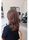 セミロング×ピンクアッシュ