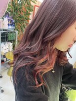 桃の木 ヘアー(桃の木 hair) イヤリングカラー×ボルドー