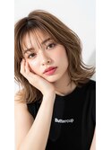 ミディアム20代30代ストレートレイヤー前髪なし前髪あり