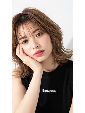 コトナ 越谷店 ミディアム20代30代ストレートレイヤー前髪なし前髪あり