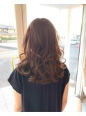 ミルクティーブラウン　レイヤースタイル