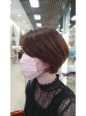 チョコレートブラウンショートボブ