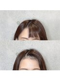 前髪エクステ20代30代大人女子　ココアブラウンひし形ミディアム