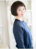 オン眉ナチュラルカラー小顔黒髪前下がりボブc5越谷20代30代40代