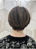 【白髪ぼかし】コントラストハイライト×ショートボブ