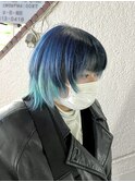 ☆☆ブルーグリーンのウルフ インナーカラー