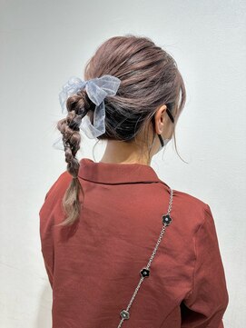 アース 三軒茶屋店(HAIR&MAKE EARTH) 三軒茶屋_レディース_ヘアアレンジ_ヘアセット_リボン_編み込み