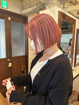 ラレイ(Lalei) ぷつっとボブ×ダブルカラーピンクカラー/ワンカールボブ