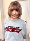 顔周りレイヤー　ハイトーン　パールベージュ　ケアブリーチ