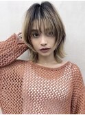くびレイヤーひし形 ミディアムウルフ ウルフカット