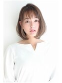 小顔ひし形ボブ透明感カラー