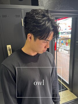 アウル 心斎橋(owl) フェザーパーマ/フェザーショート/センターパート/メンズパーマ
